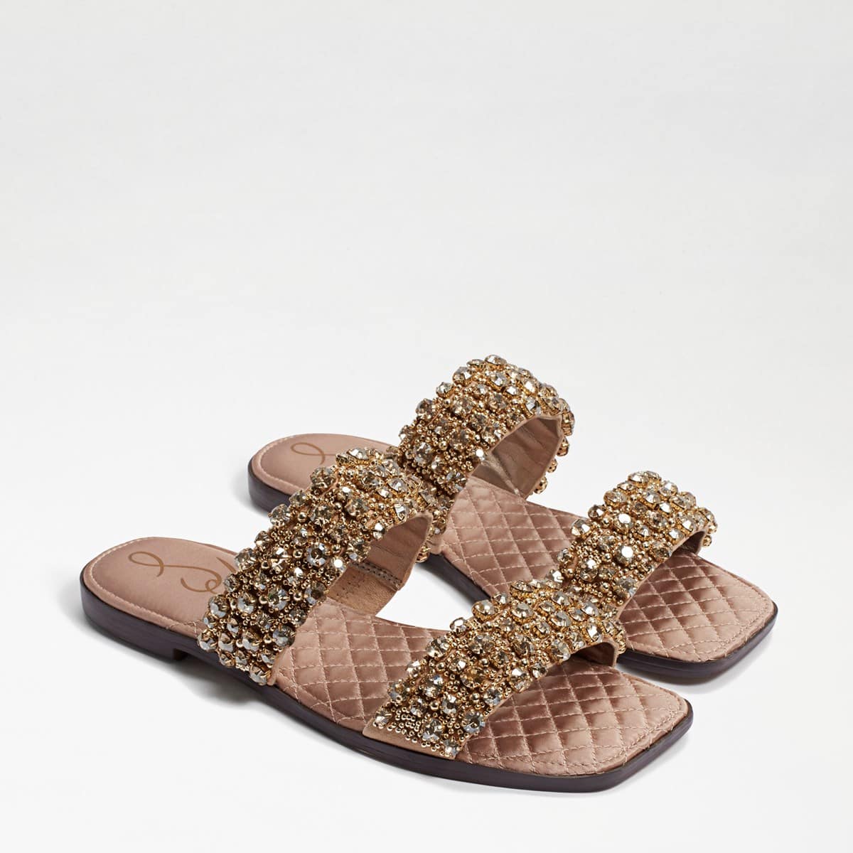 Sam Edelman Ezel Embellished Slide Sandal Sesame Suede 3HSmgfq5