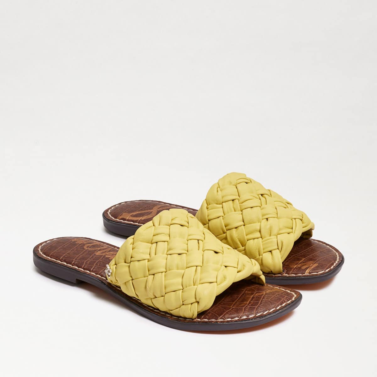 Sam Edelman Griffin Woven Slide Sandal Butter Yellow Leather BtQ