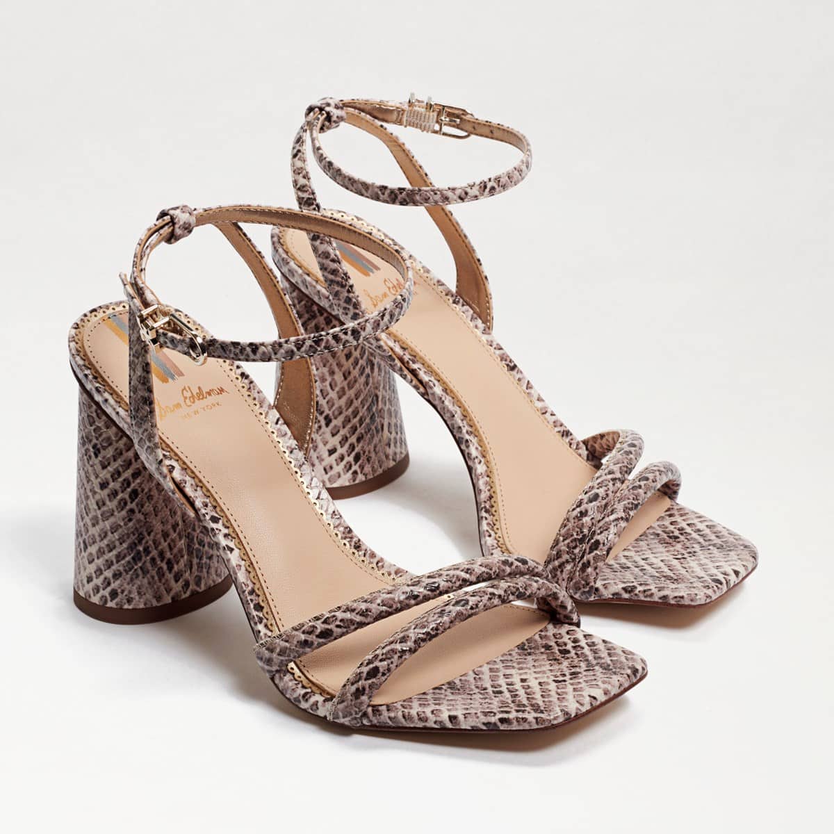 Sam Edelman Kia Block Heel Sandal Roccia Mamba Snake C7BoRigd