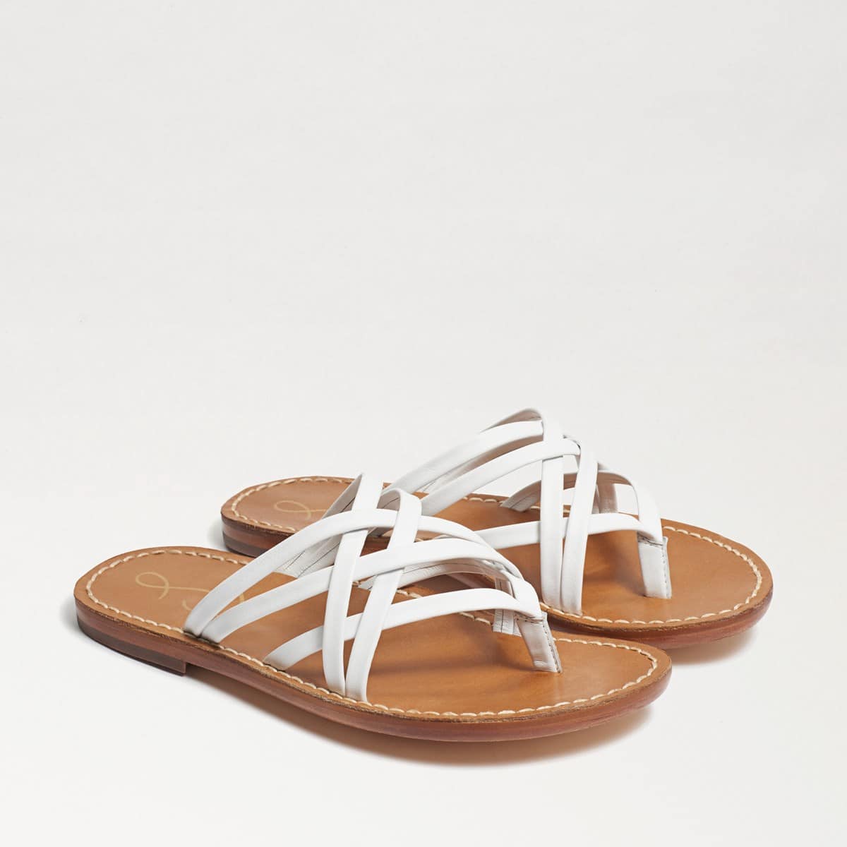Sam Edelman Marinea Strappy Slide Sandal White Leather CzZaglKr