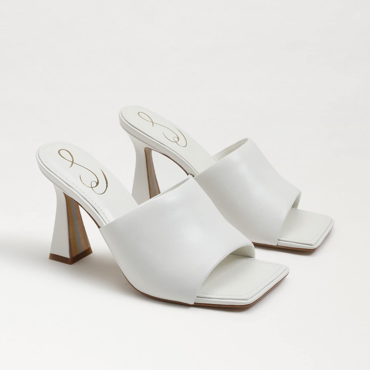 Sam Edelman Carmen Mule Heel Sandal Bright White Leather ECyr5RI