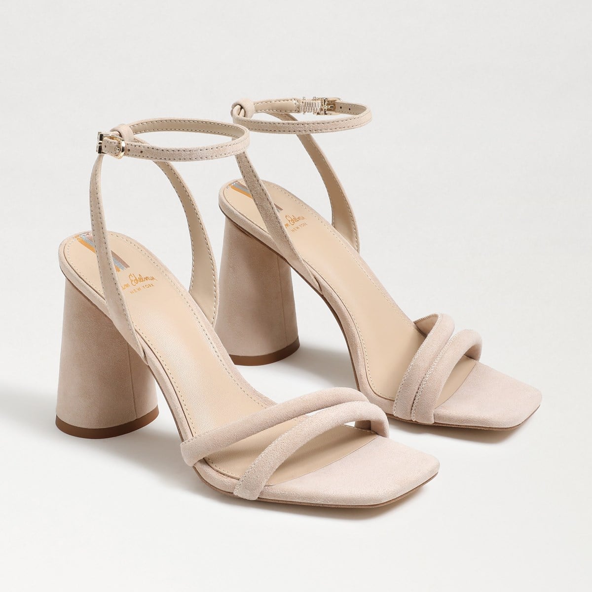 Sam Edelman Kia Block Heel Sandal Cappuccino Suede FKEpUz3e