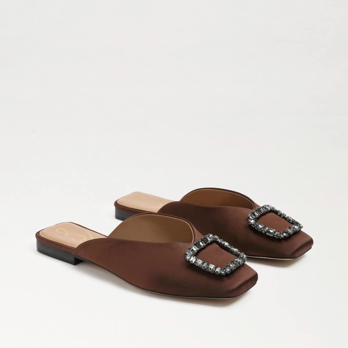 Sam Edelman Lavina Buckle Mule Chocolate Satin Gt4mUxlB