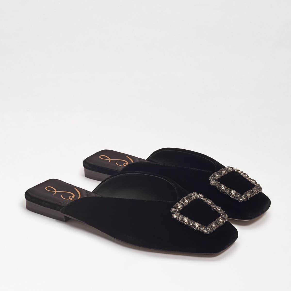 Sam Edelman Lavina Buckle Mule Black Velvet KR8qSSPD