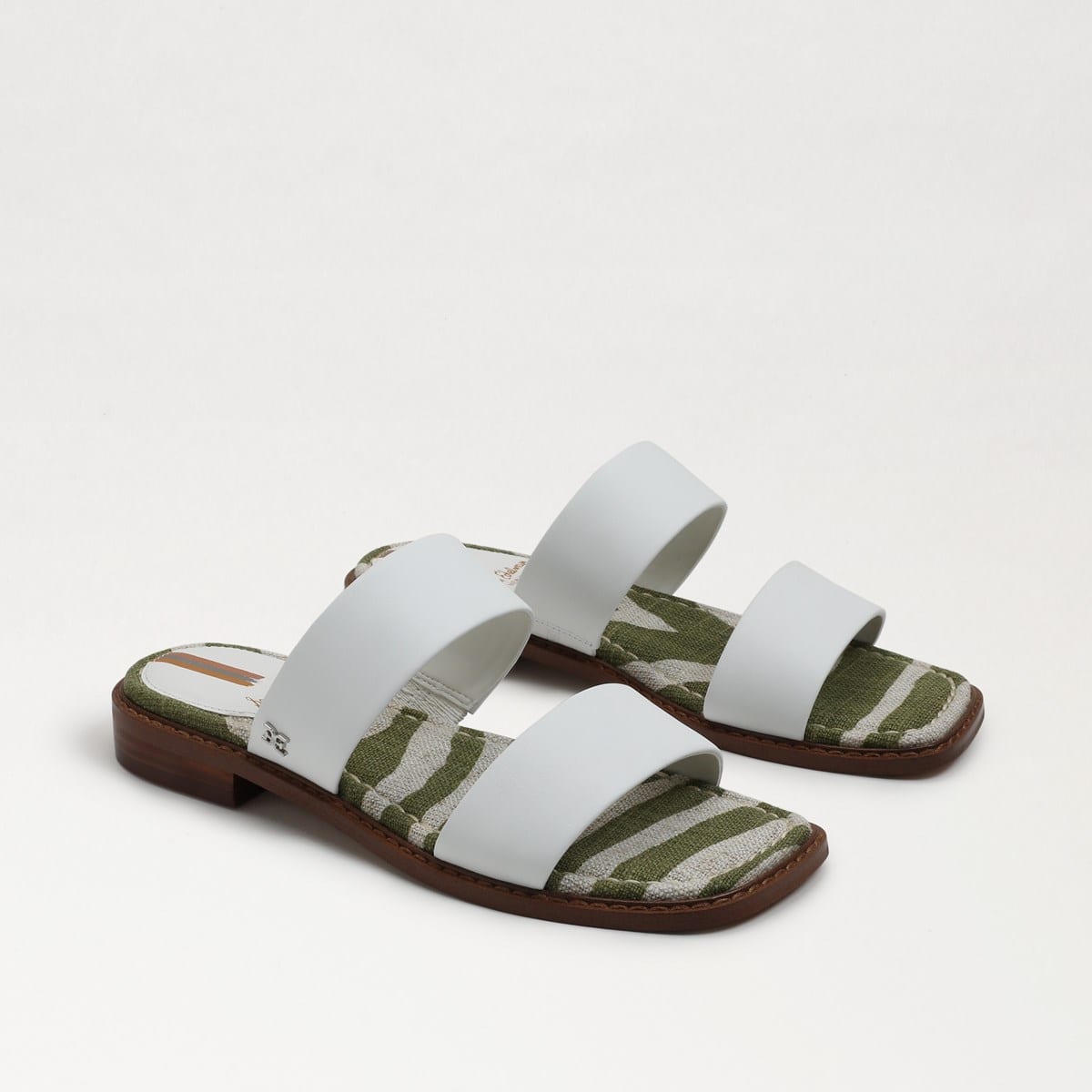 Sam Edelman Haydee Stitch Slide Sandal White/Multi Leather KsmQN