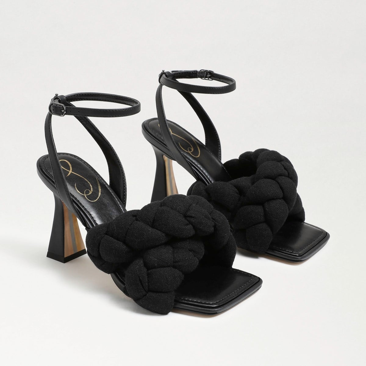 Sam Edelman Courtney Strappy Sandal Black Linen/Leather LOZcHk0h