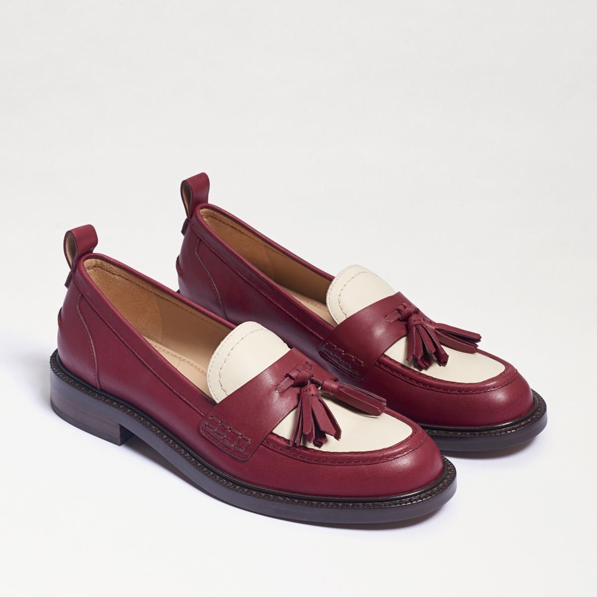 Sam Edelman Caylia Loafer Bordeaux/Modern Ivory Leather O2HoWwNV