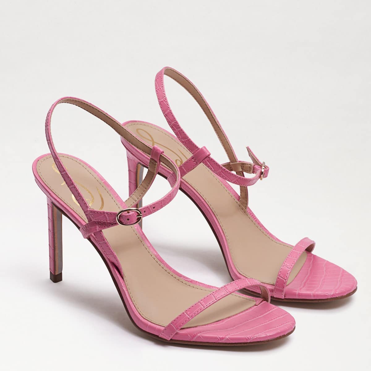 Sam Edelman Doran Strappy Heeled Sandal Pink Confetti Croco QDSK