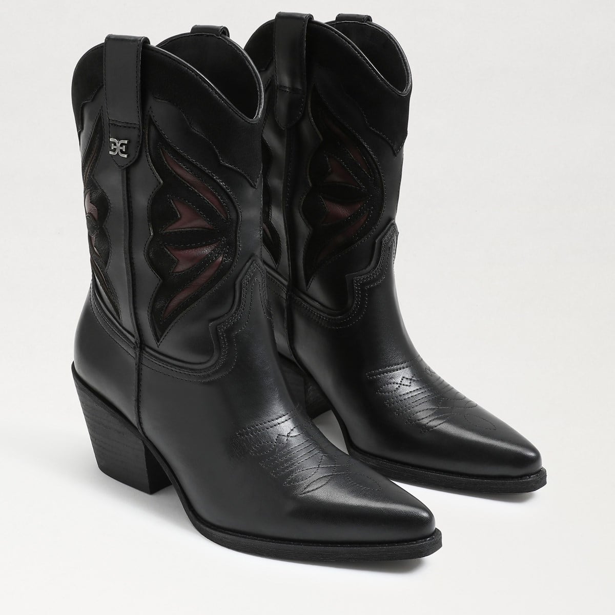 Sam Edelman Wynne Western Boot Black Leather TiK8G04x