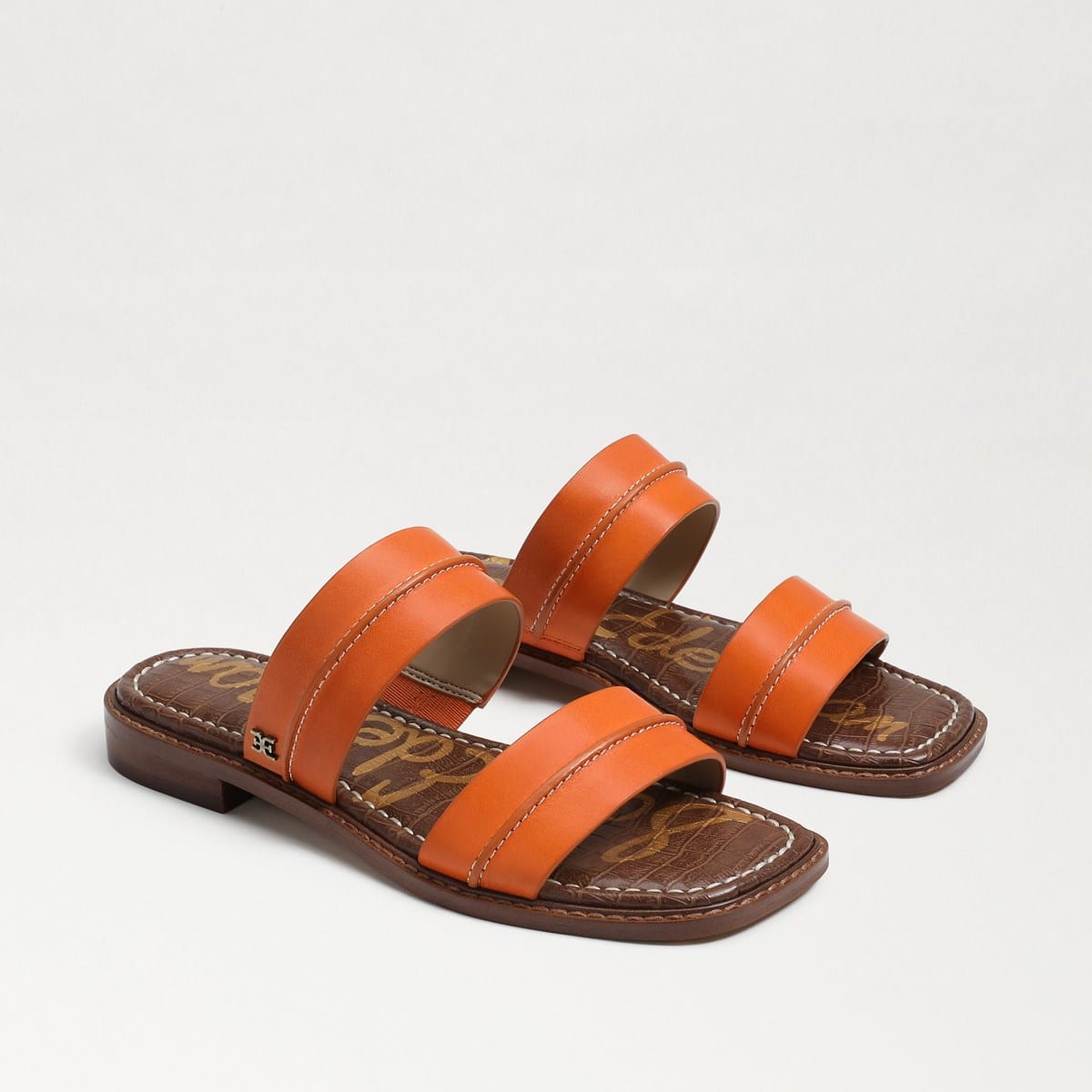 Sam Edelman Haydee Stitch Slide Sandal Classic Orange Leather XT