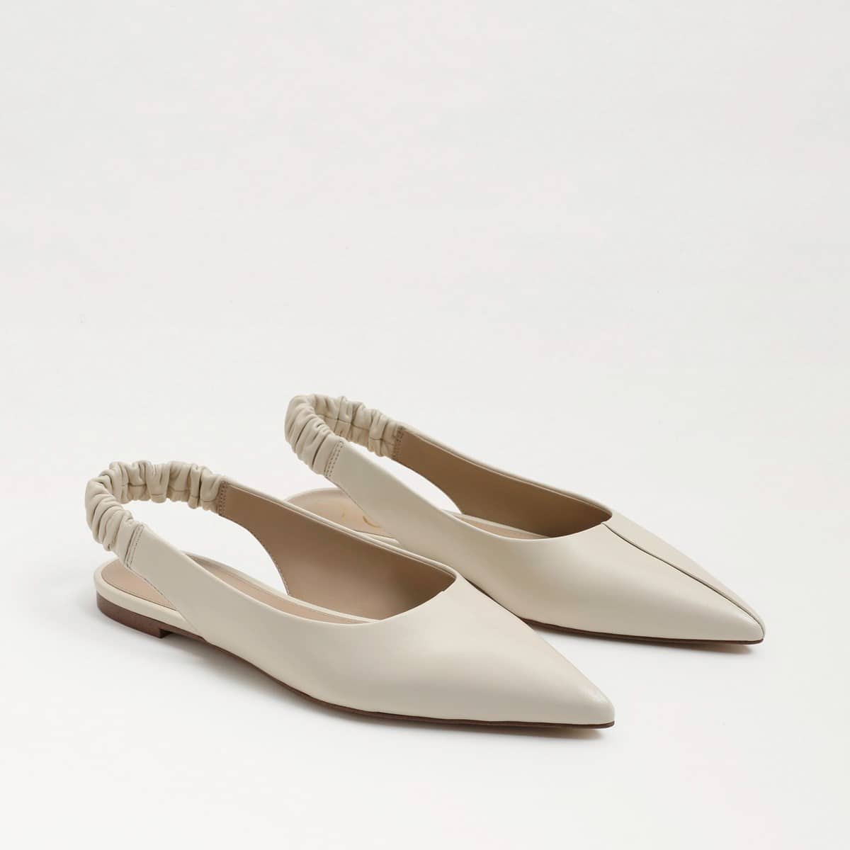 Sam Edelman Whitney Pointed Toe Slingback Flat Modern Ivory Leat