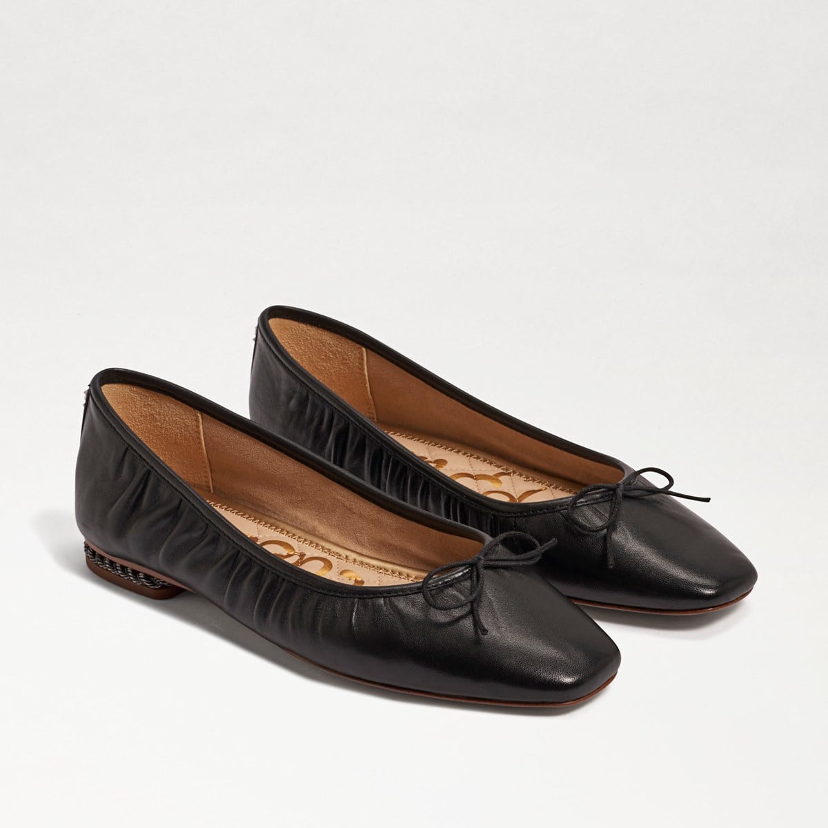 Sam Edelman Meg Ballet Flat Black Leather Zbc6ReIS