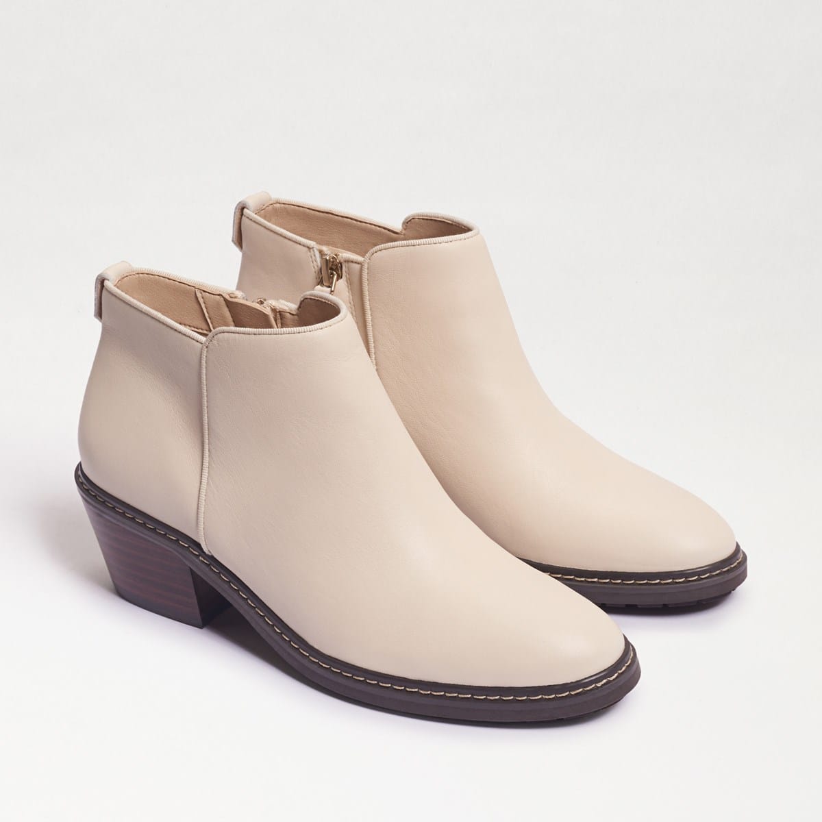 Sam Edelman Pryce Ankle Bootie Modern Ivory Leather ZvFmEOr6