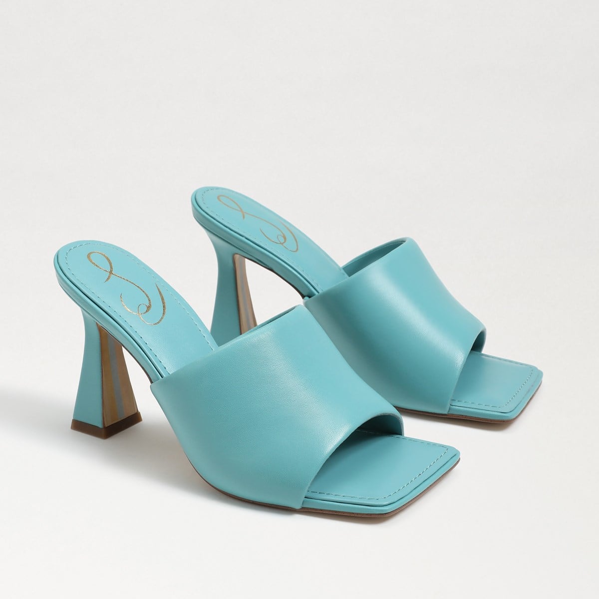 Sam Edelman Carmen Mule Heel Sandal Capri Blue Leather mOZY8JeK