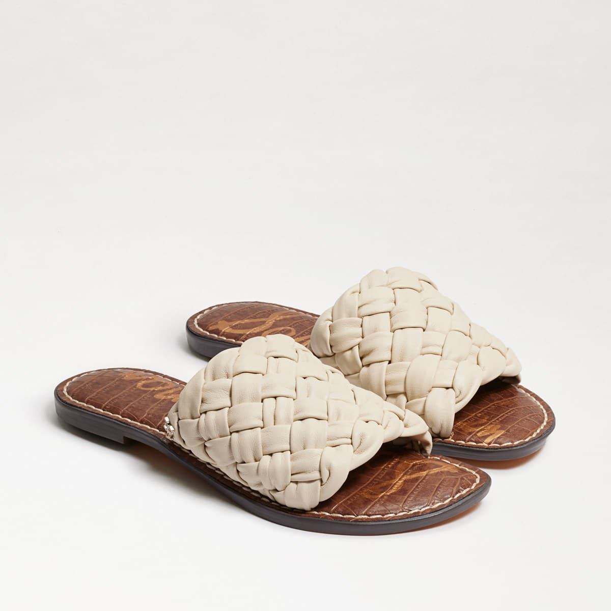 Sam Edelman Griffin Woven Slide Sandal Modern Ivory Leather ql9Z