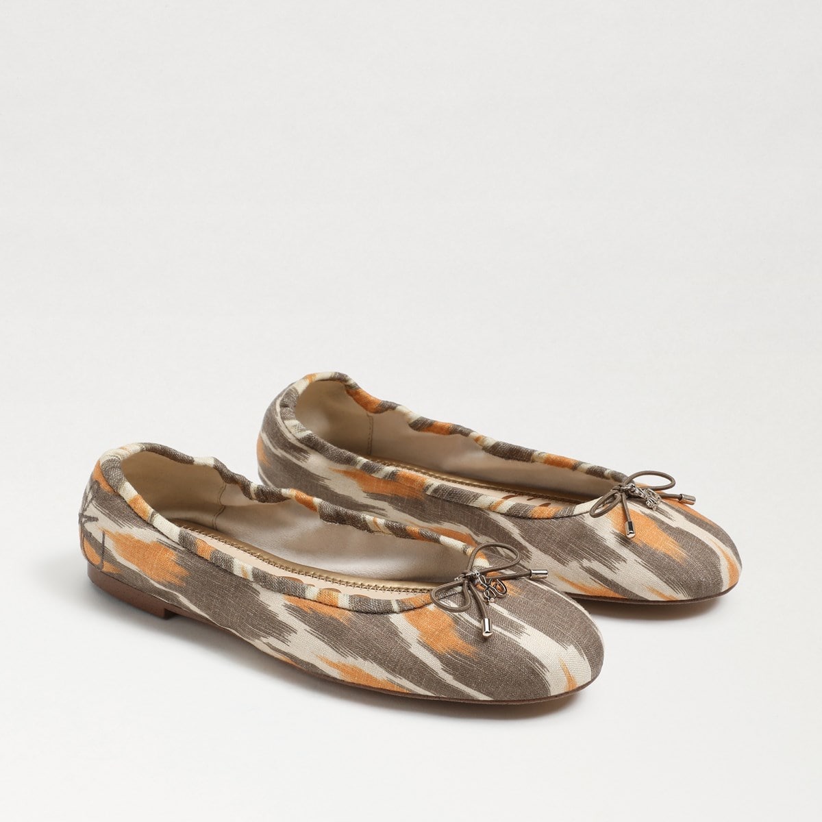 Sam Edelman Felicia Ballet Flat Soft Grey Ikat Linen s042s4Nk