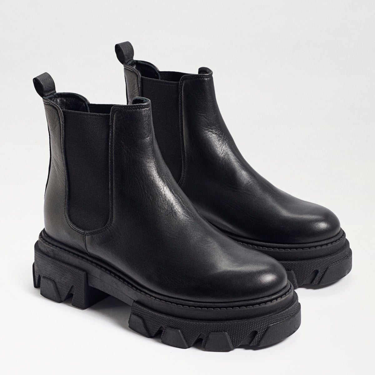 Sam Edelman Daelyn Chunky Sole Short Boot Black Leather sBj288yX