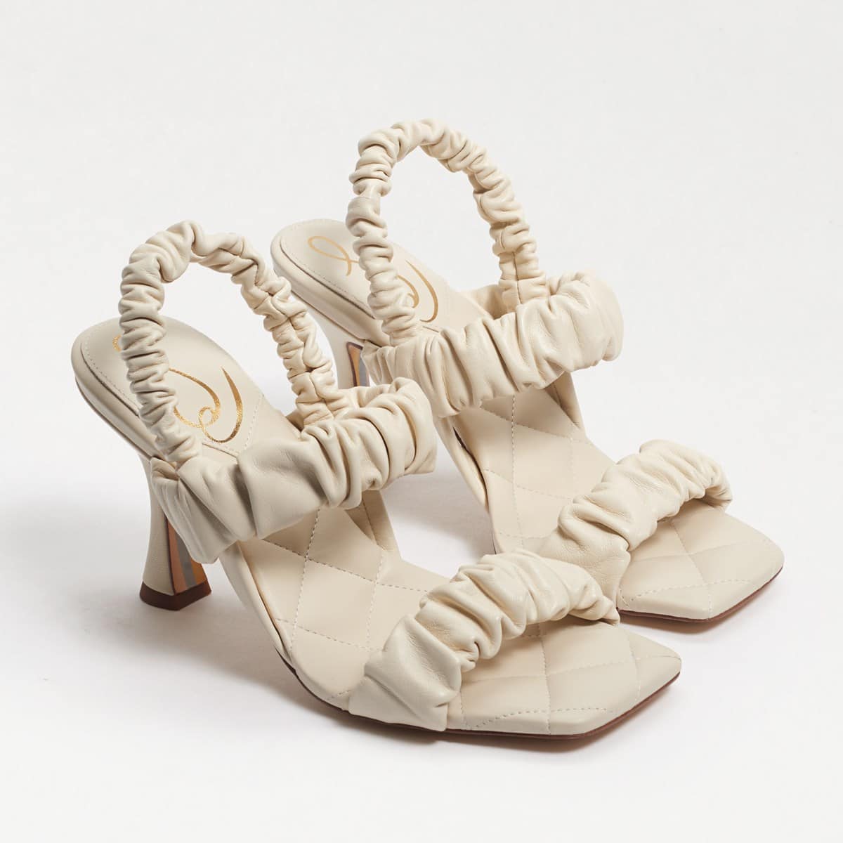 Sam Edelman Marlena Padded Strap Heel Modern Ivory Leather tM7E2