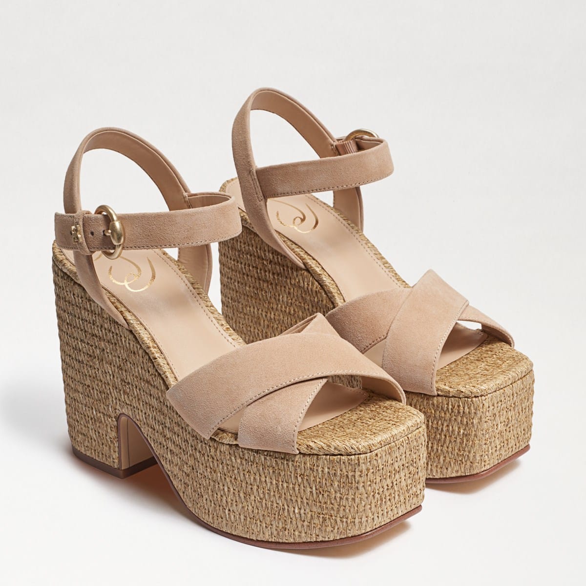 Sam Edelman Trianna Platform Sandal Sesame Suede uqsJhvml