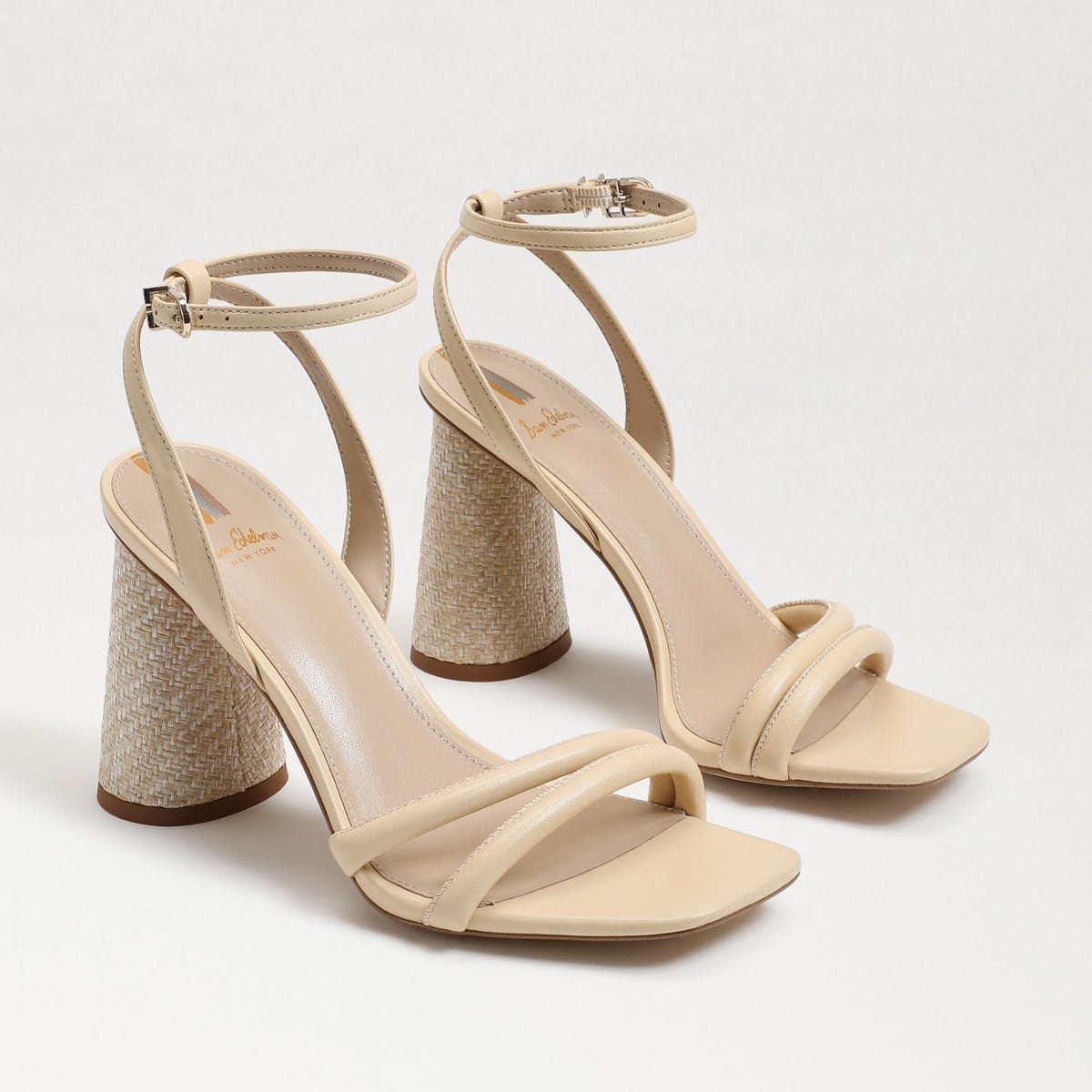 Sam Edelman Kia Block Heel Sandal Eggshell Leather wrHo7k50